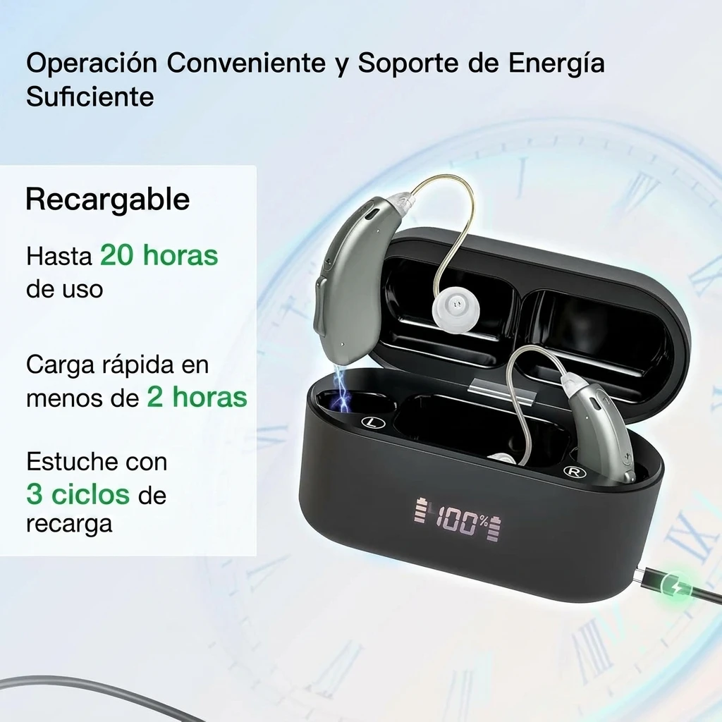 Autonomía de hasta 20 horas por carga con estuche inteligente